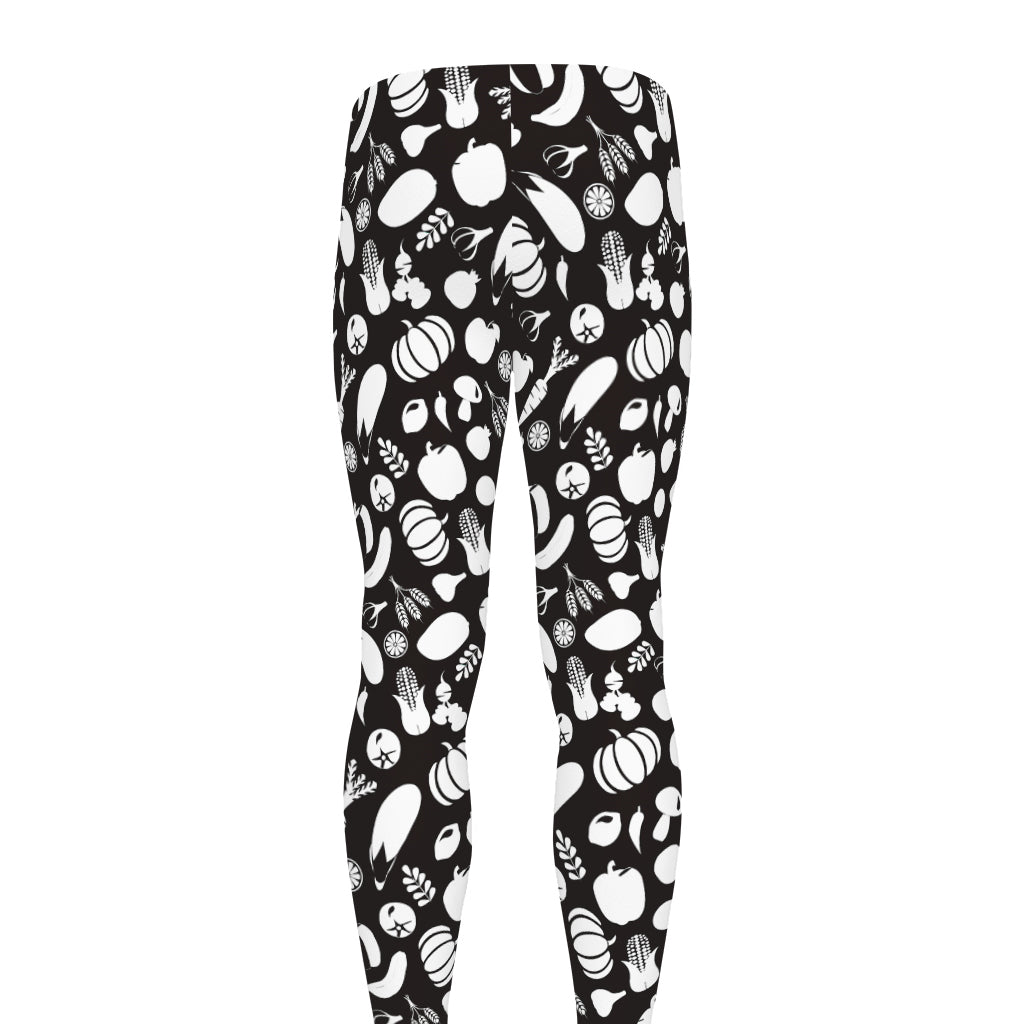 Blue And White Vegan Pattern Print Men's leggings