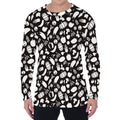 Blue And White Vegan Pattern Print Men's Long Sleeve T-Shirt