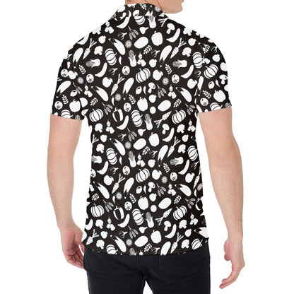 Blue And White Vegan Pattern Print Men's Shirt