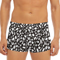 Blue And White Vegan Pattern Print Men's Short Boxer Briefs