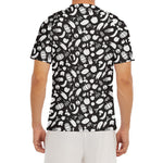 Blue And White Vegan Pattern Print Men's Short Sleeve Rash Guard