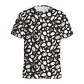 Blue And White Vegan Pattern Print Men's Athletic T-Shirt