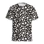 Blue And White Vegan Pattern Print Men's Sports T-Shirt