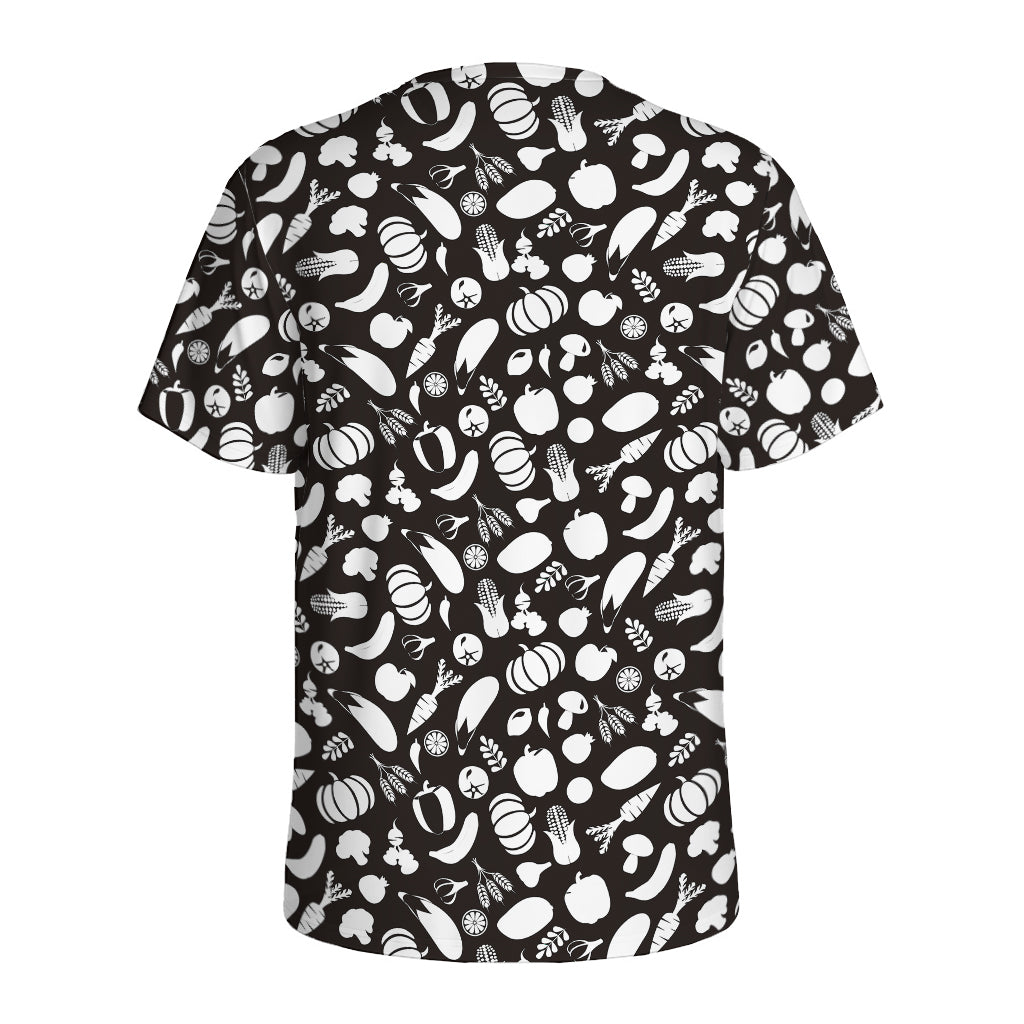 Blue And White Vegan Pattern Print Men's Sports T-Shirt
