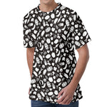 Blue And White Vegan Pattern Print Men's Velvet T-Shirt