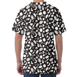 Blue And White Vegan Pattern Print Men's Velvet T-Shirt