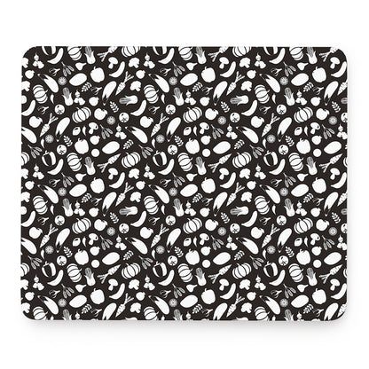 Blue And White Vegan Pattern Print Mouse Pad