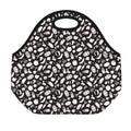 Blue And White Vegan Pattern Print Neoprene Lunch Bag