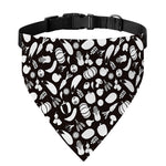 Blue And White Vegan Pattern Print Over The Collar Dog Bandana