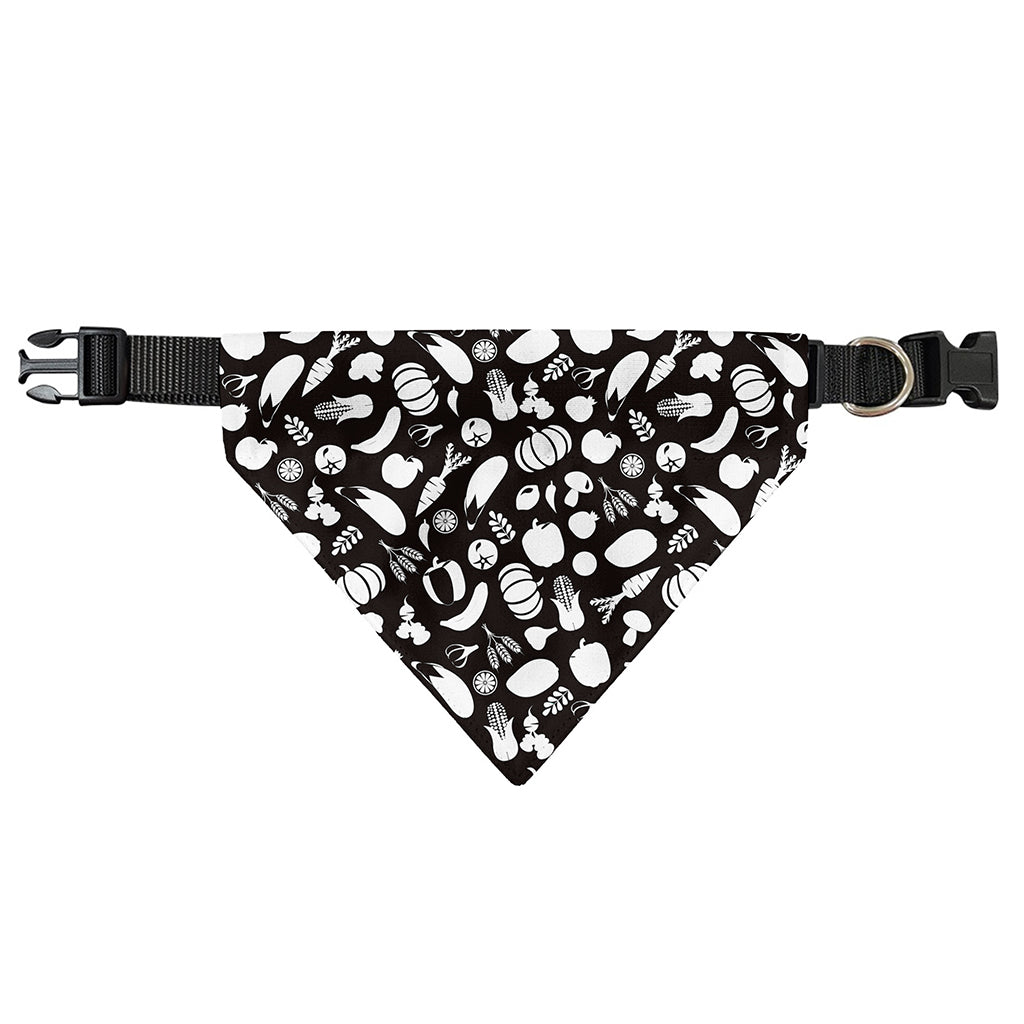 Blue And White Vegan Pattern Print Over The Collar Dog Bandana