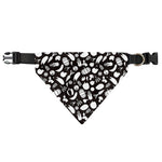 Blue And White Vegan Pattern Print Over The Collar Dog Bandana