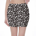 Blue And White Vegan Pattern Print Pencil Mini Skirt