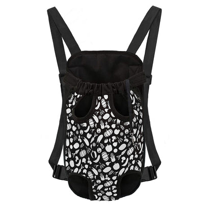 Blue And White Vegan Pattern Print Pet Carrier Backpack