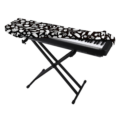 Blue And White Vegan Pattern Print Piano Keyboard Cover