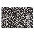 Blue And White Vegan Pattern Print Placemat