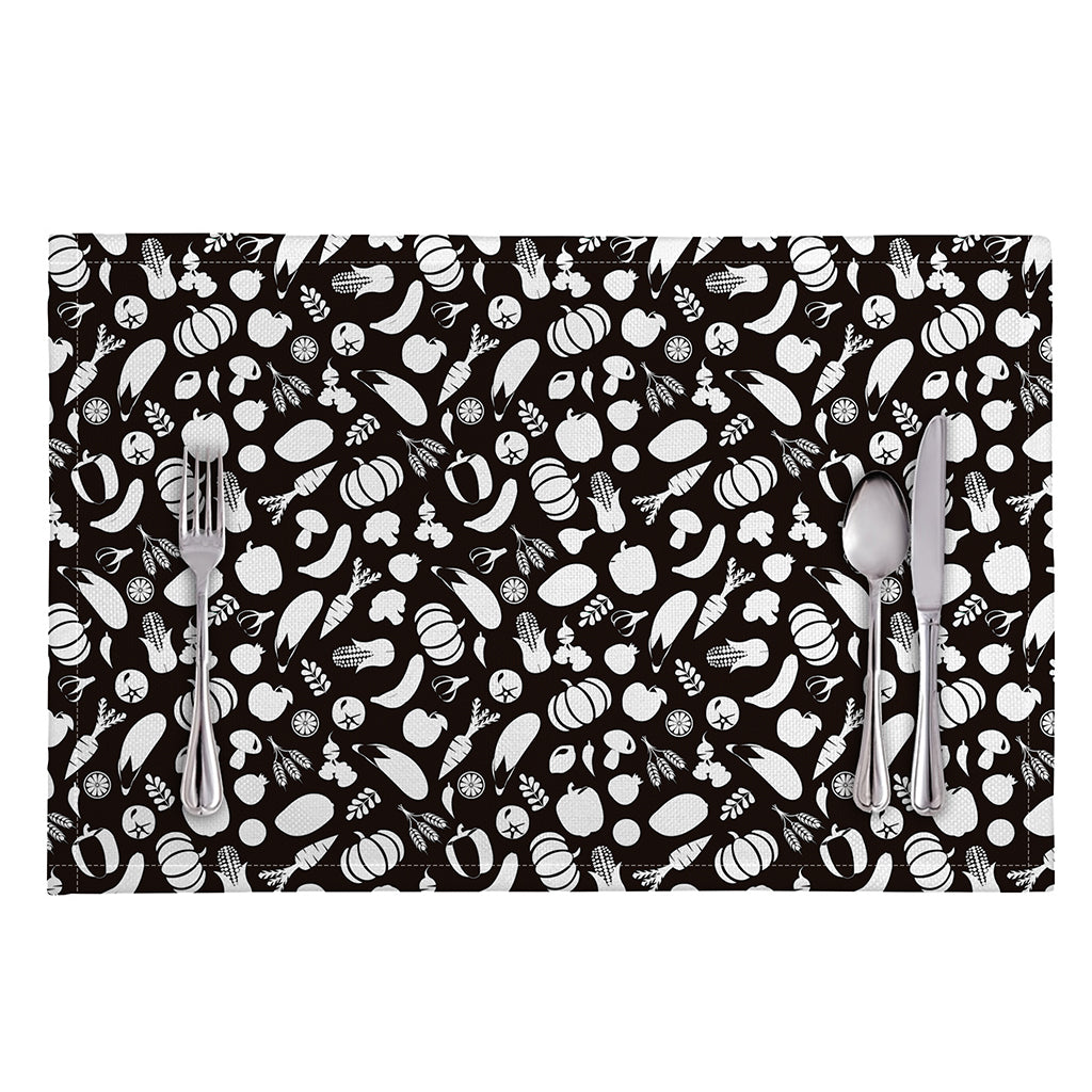 Blue And White Vegan Pattern Print Placemat