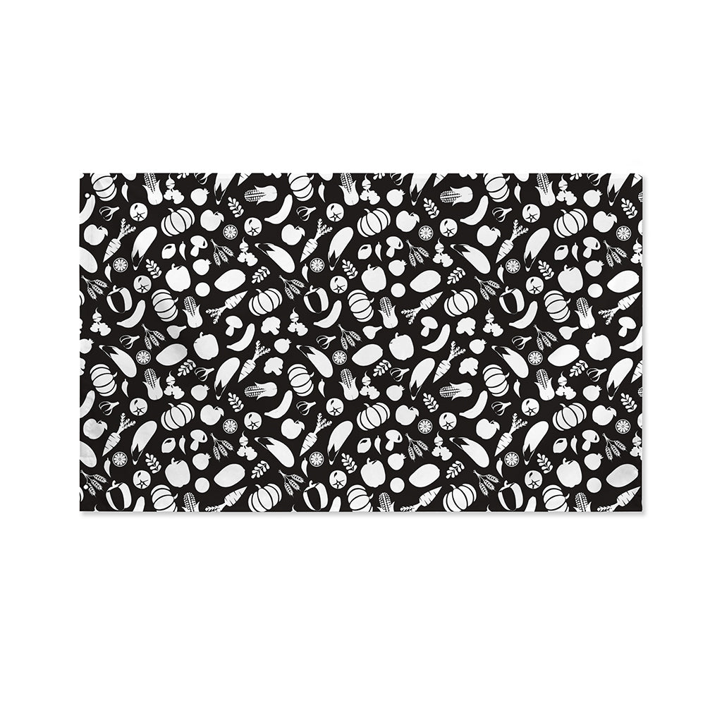 Blue And White Vegan Pattern Print Polyester Flag