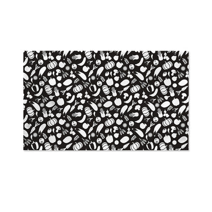 Blue And White Vegan Pattern Print Polyester Flag