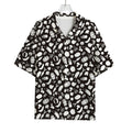 Blue And White Vegan Pattern Print Rayon Hawaiian Shirt