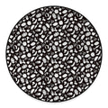 Blue And White Vegan Pattern Print Round Floor Mat