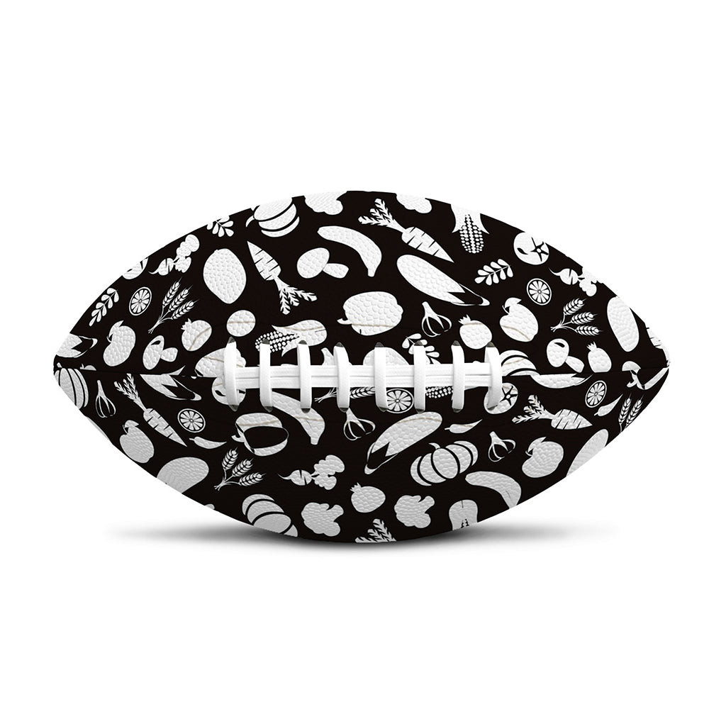 Blue And White Vegan Pattern Print Rugby Ball