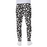 Blue And White Vegan Pattern Print Scuba Joggers