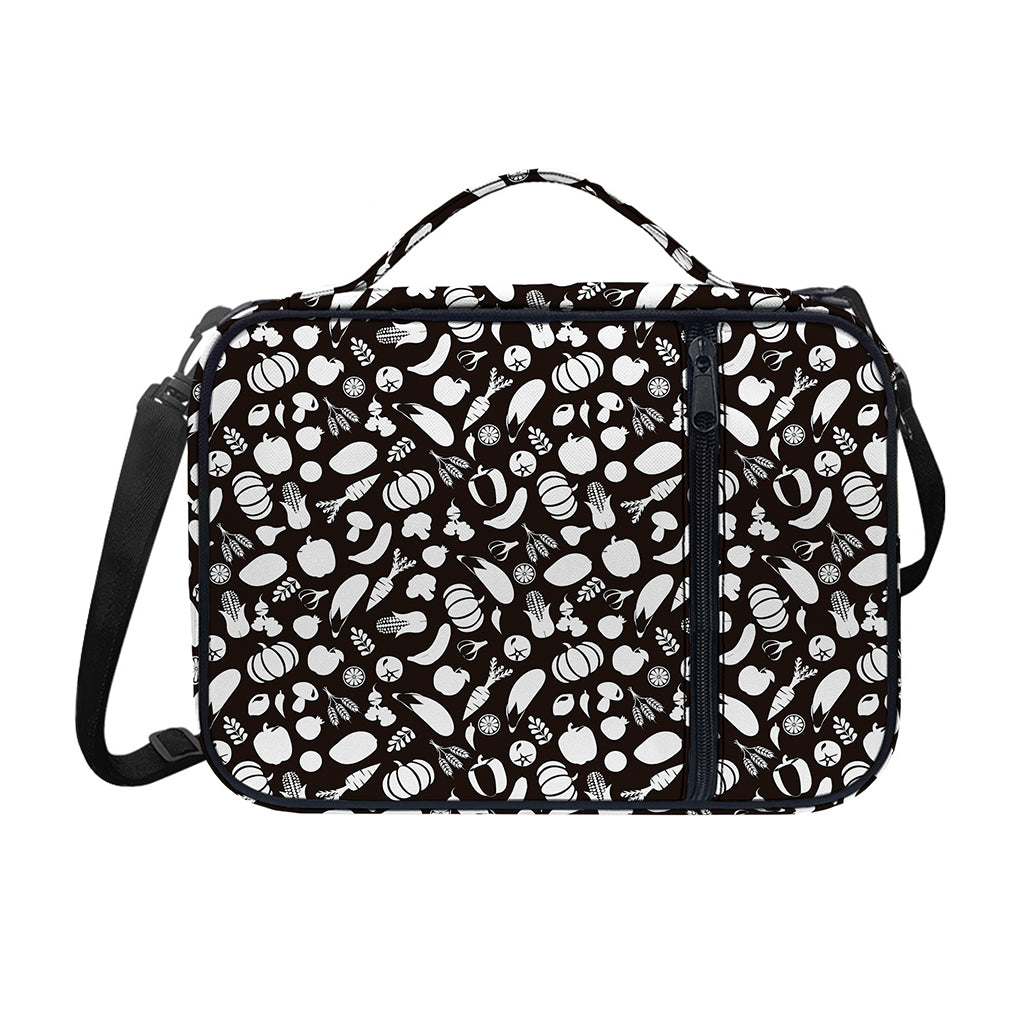 Blue And White Vegan Pattern Print Shoulder Strap Bible Bag