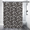 Blue And White Vegan Pattern Print Shower Curtain