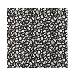 Blue And White Vegan Pattern Print Silk Bandana