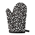 Blue And White Vegan Pattern Print Single Oven Mitt