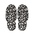 Blue And White Vegan Pattern Print Slippers