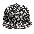 Blue And White Vegan Pattern Print Snapback Cap