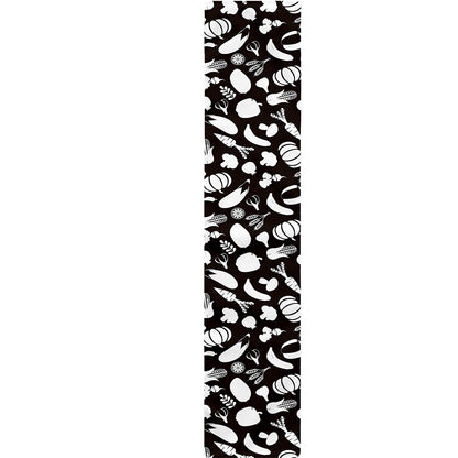 Blue And White Vegan Pattern Print Table Runner
