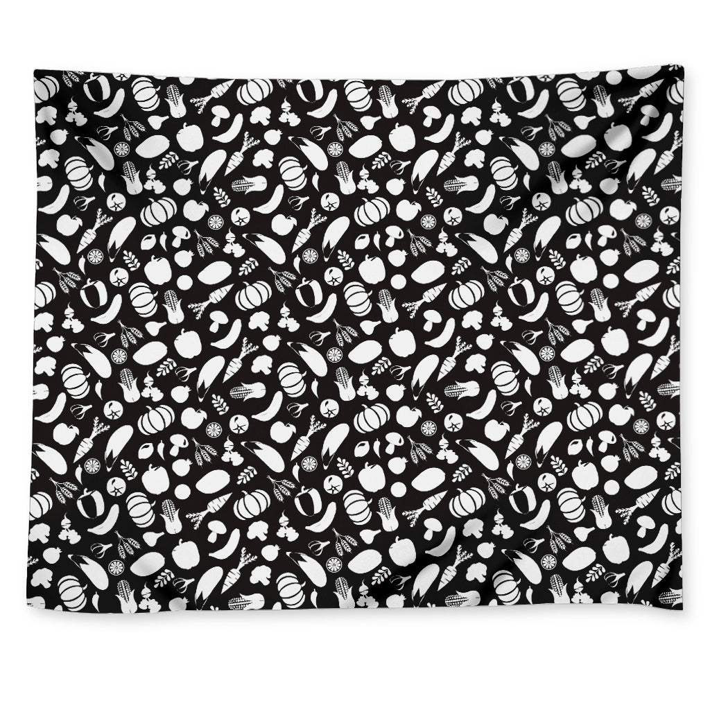 Blue And White Vegan Pattern Print Tapestry