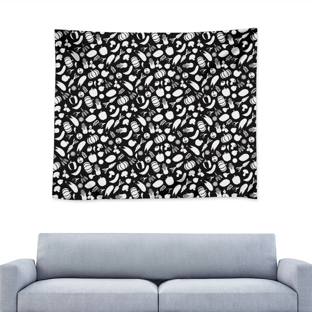 Blue And White Vegan Pattern Print Tapestry