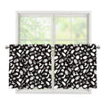 Blue And White Vegan Pattern Print Tier Curtains