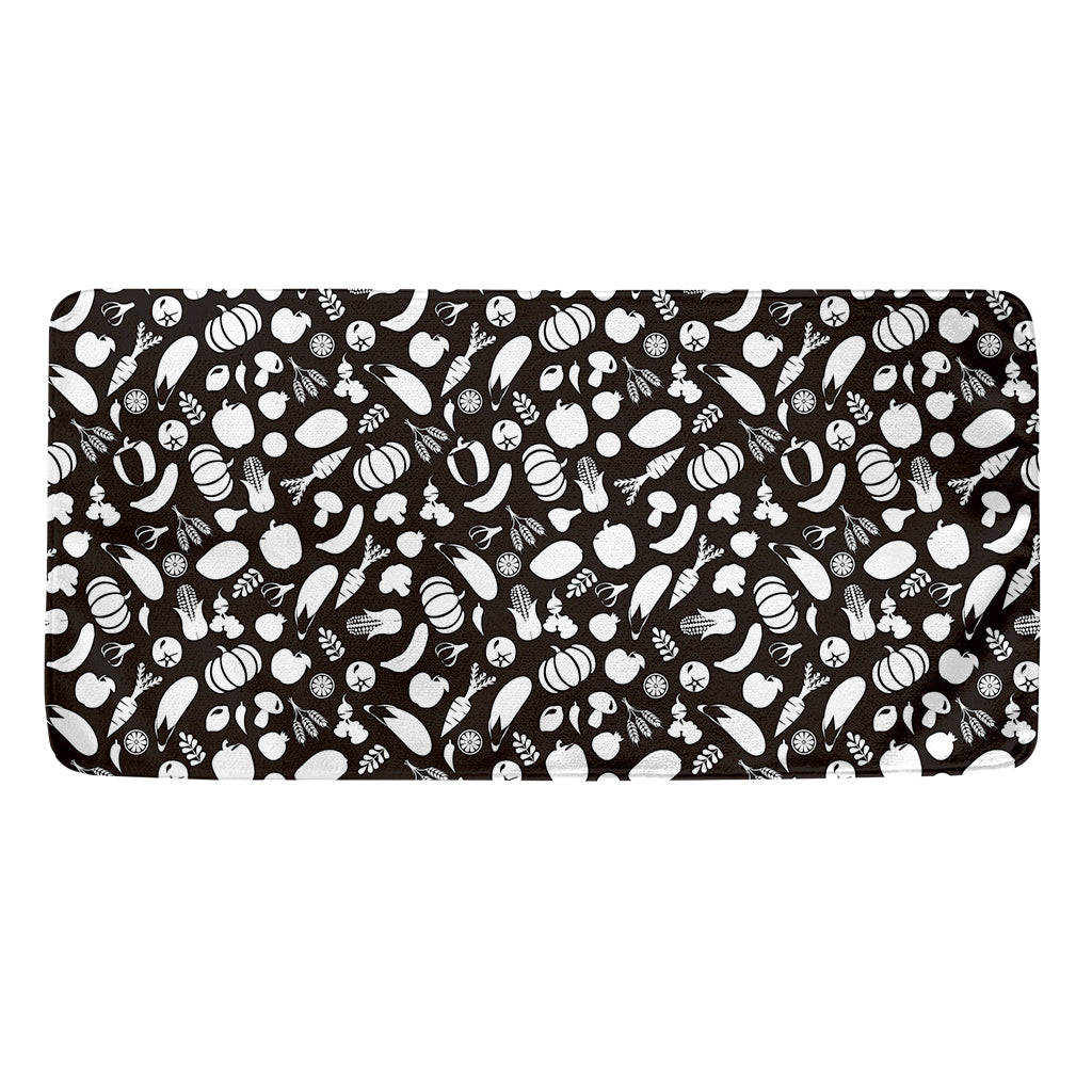 Blue And White Vegan Pattern Print Towel