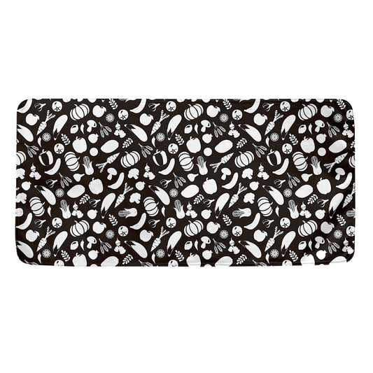 Blue And White Vegan Pattern Print Towel