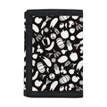 Blue And White Vegan Pattern Print Trifold Wallet