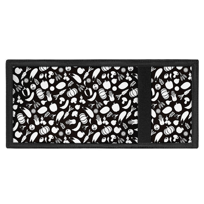 Blue And White Vegan Pattern Print Trifold Wallet