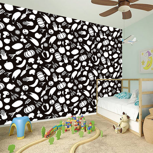 Blue And White Vegan Pattern Print Wall Sticker