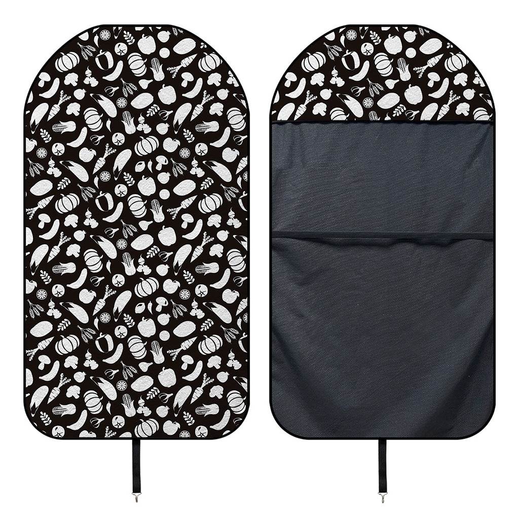 Blue And White Vegan Pattern Print Waterproof Car Seat Cover