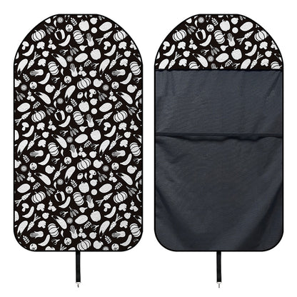 Blue And White Vegan Pattern Print Waterproof Car Seat Cover
