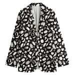 Blue And White Vegan Pattern Print Women's Blazer