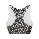 Blue And White Vegan Pattern Print Women's Sports Bra