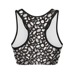 Blue And White Vegan Pattern Print Women's Sports Bra