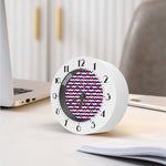 Blue And White Wave Crab Pattern Print Alarm Clock