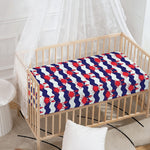 Blue And White Wave Crab Pattern Print Baby Crib Sheet