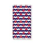 Blue And White Wave Crab Pattern Print Baby Crib Sheet