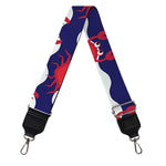 Blue And White Wave Crab Pattern Print Bag Strap